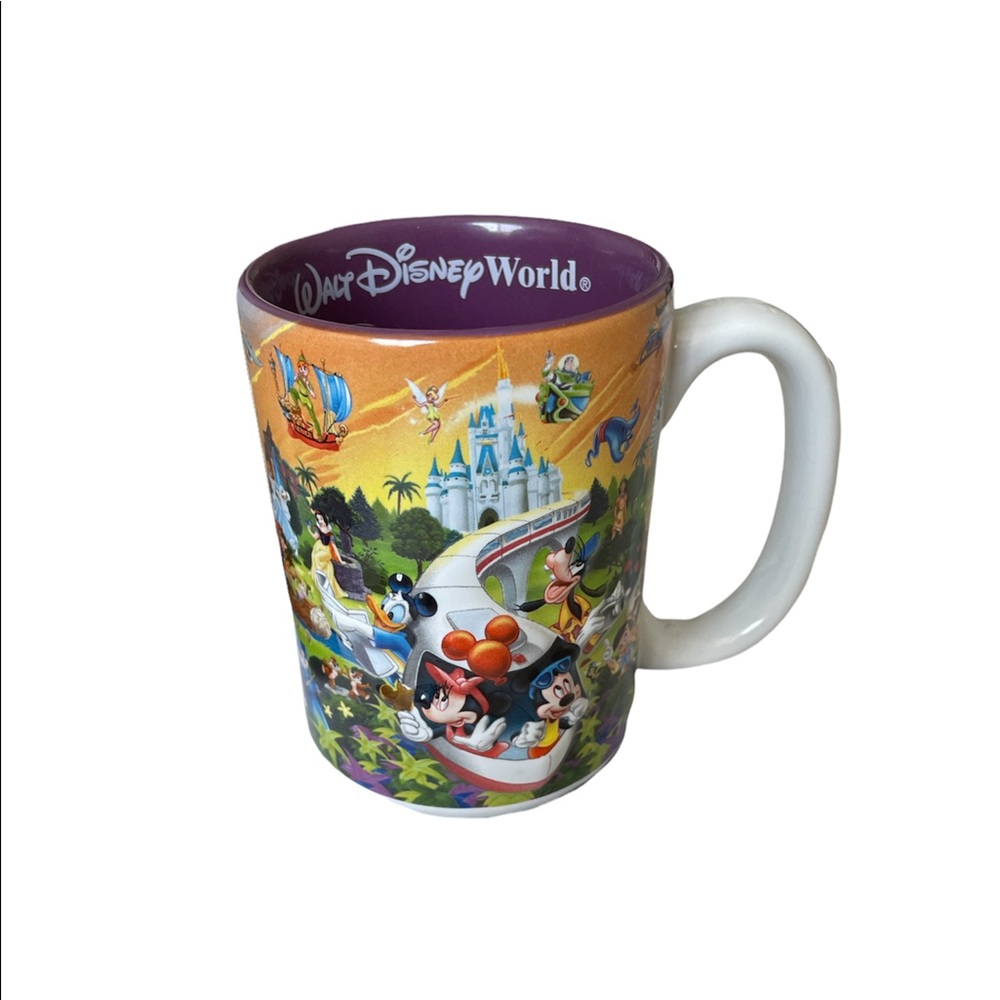 Walt Disney World Grandma 3D Coffee Mug Cup Four Parks One World Purple Interior